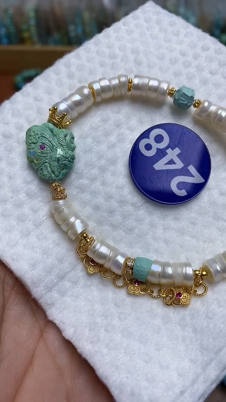 【闪购商品】绿松石手链银S925镶嵌248