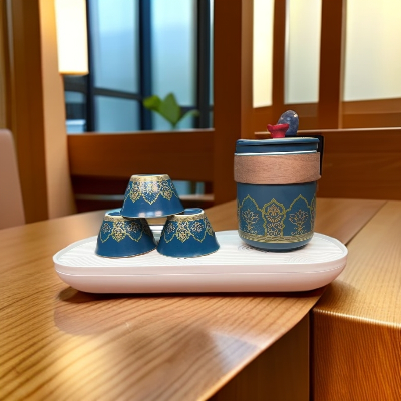 高端茶具蓝宝相花旅行套（lm）