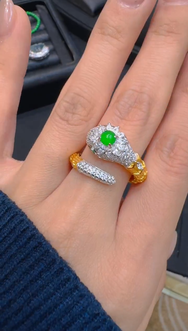 银S925镶嵌戒指翡翠多样性团购发一件