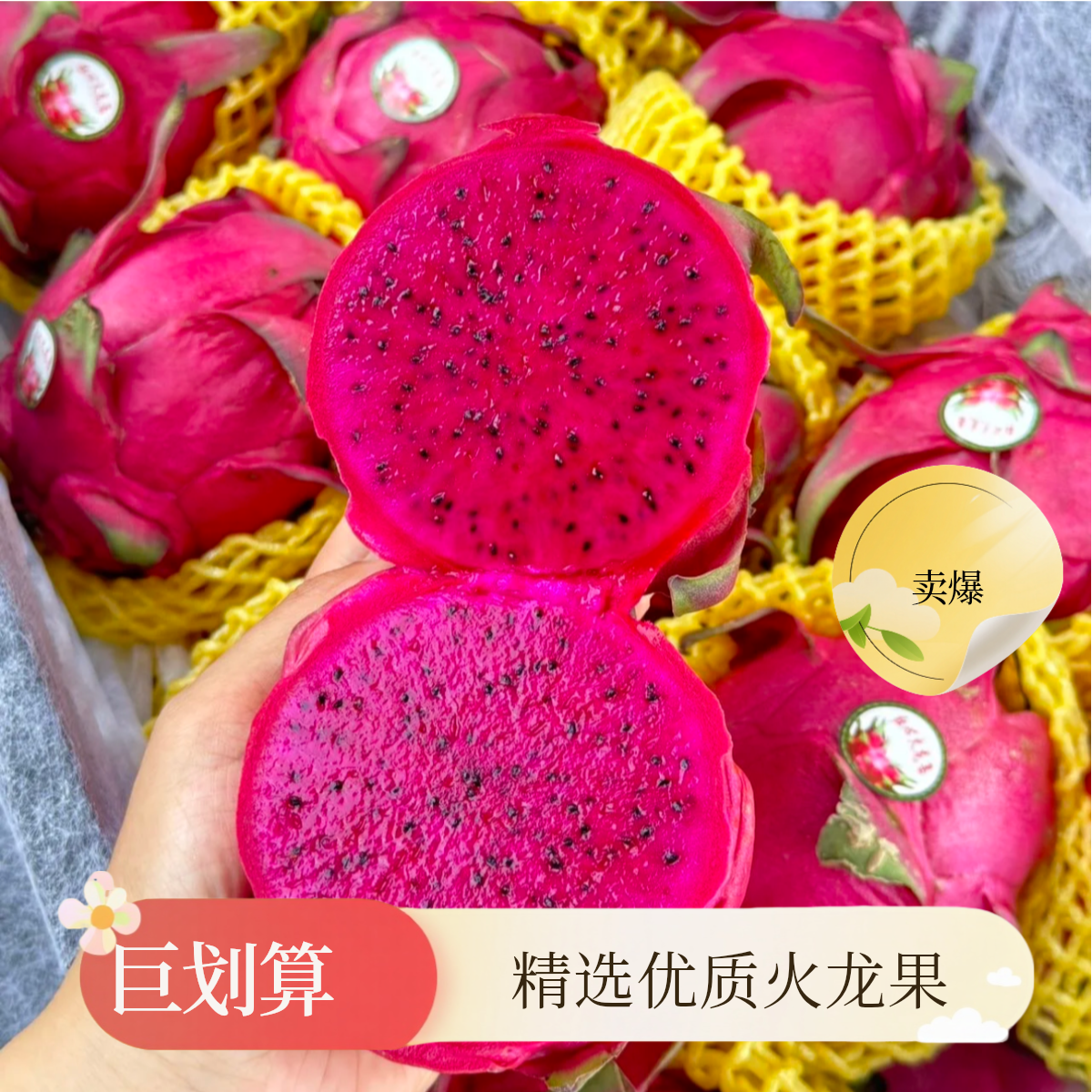 【阿克苏次日达包邮】广西红心火龙果5斤装广西壮族自治区