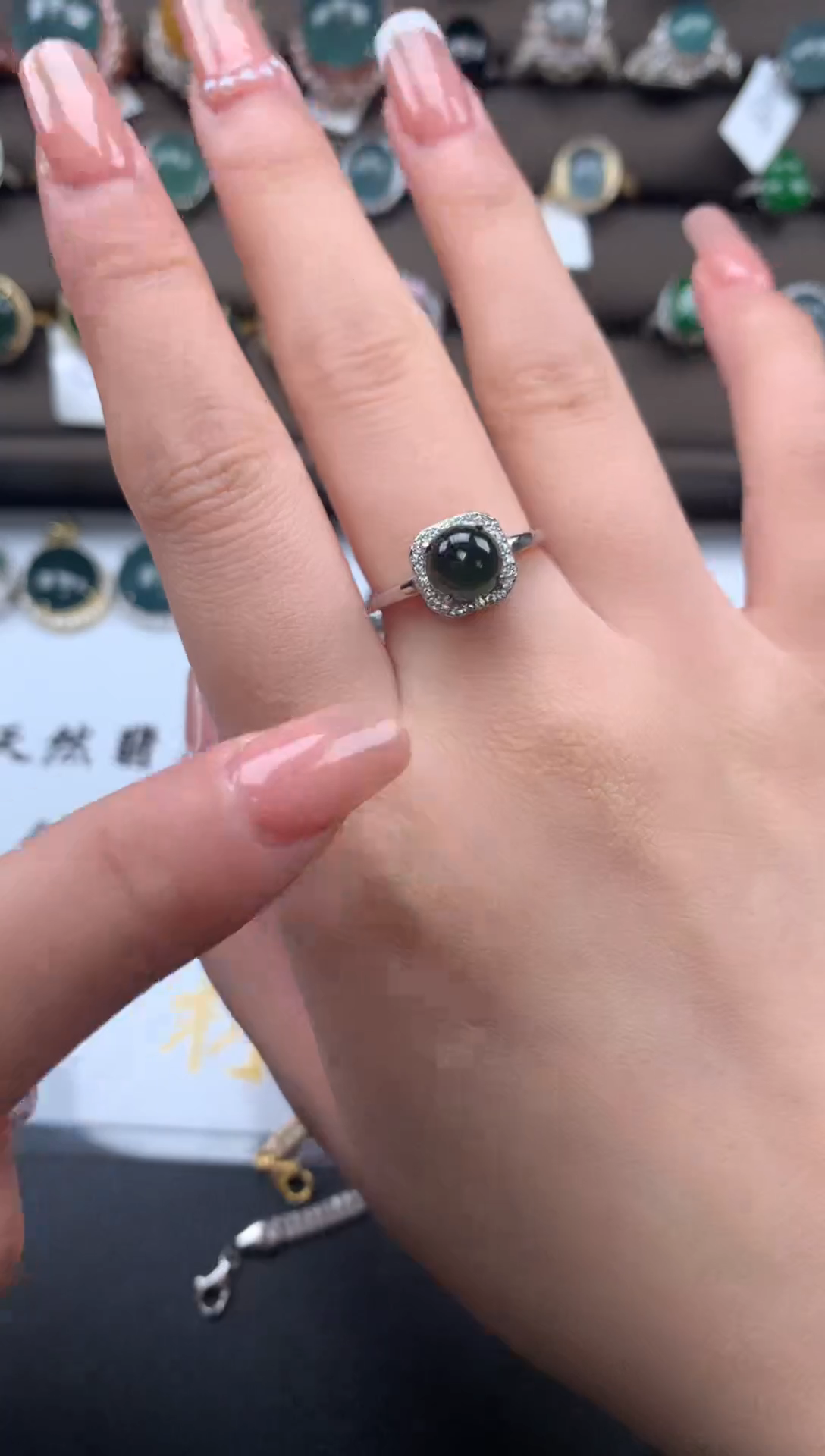 【闪购商品】翡翠戒指银S925镶嵌42141