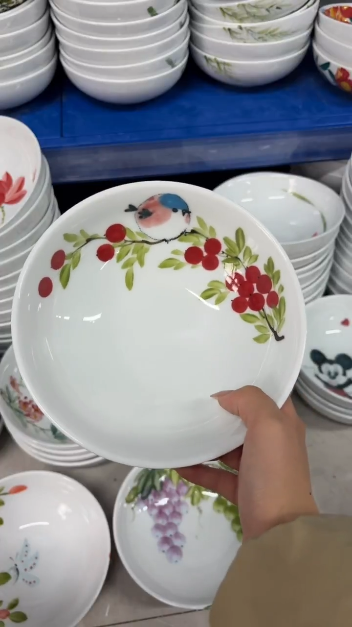 瓷片景德镇高温陶瓷食品级手绘釉中彩-大胖碗