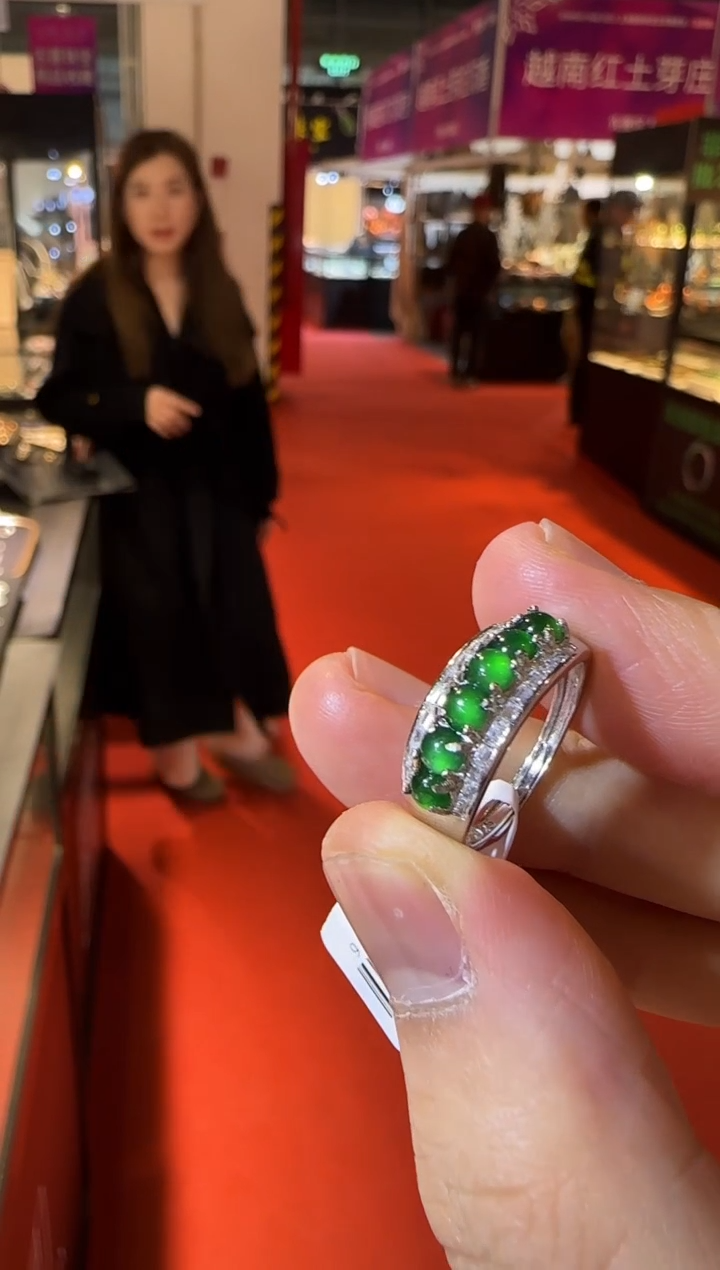 【闪购商品】翡翠银S925镶嵌戒指银镶