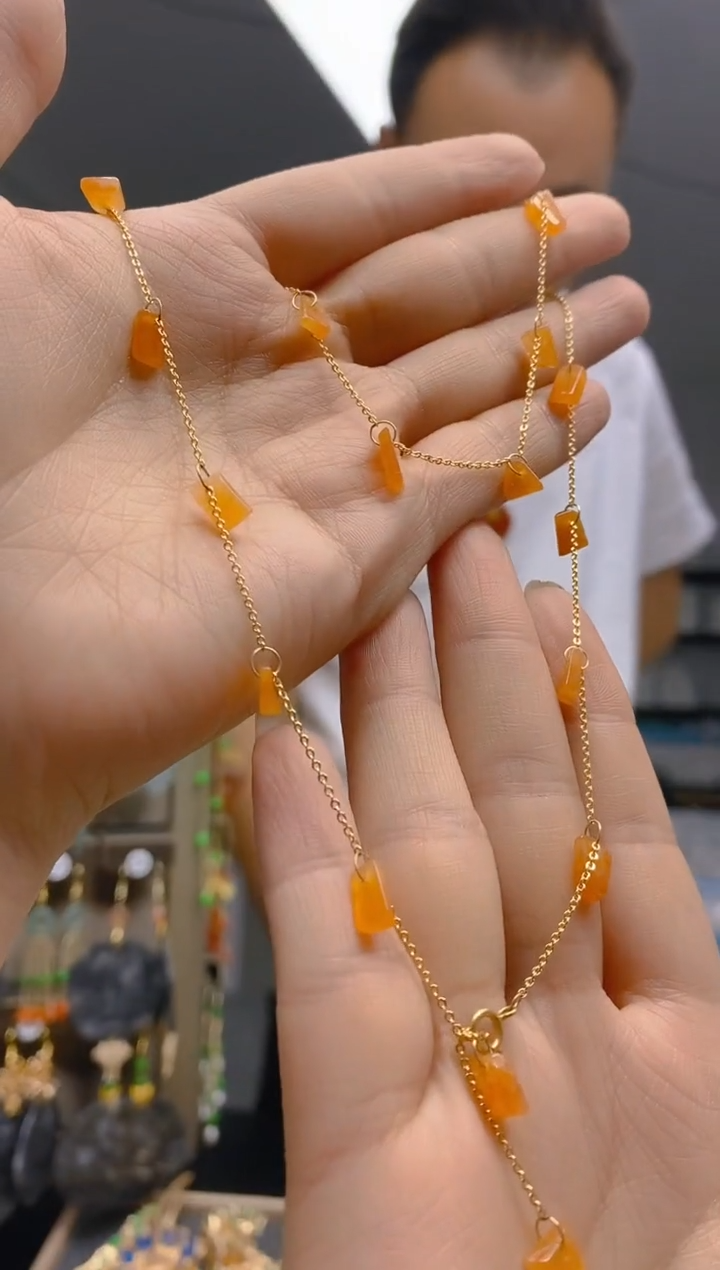 【闪购商品】翡翠耳饰合金0168翡翠锁骨链