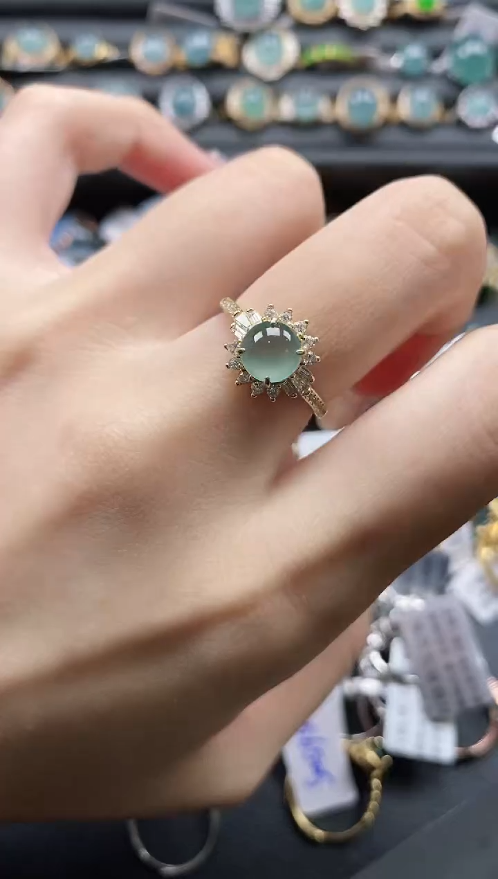 【闪购商品】翡翠戒指银S925镶嵌1111