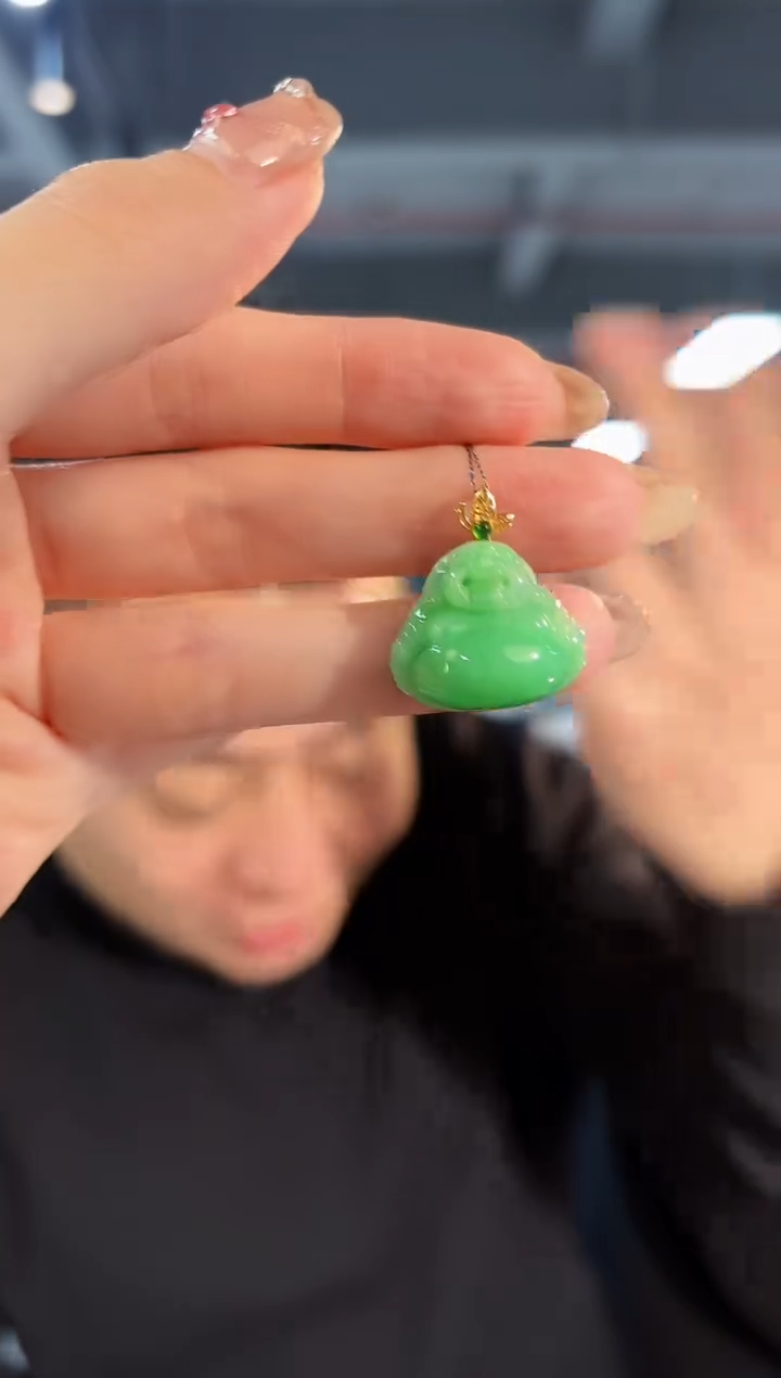 【闪购商品】翡翠颈饰18K金镶嵌缅料A货/支持复检/一件