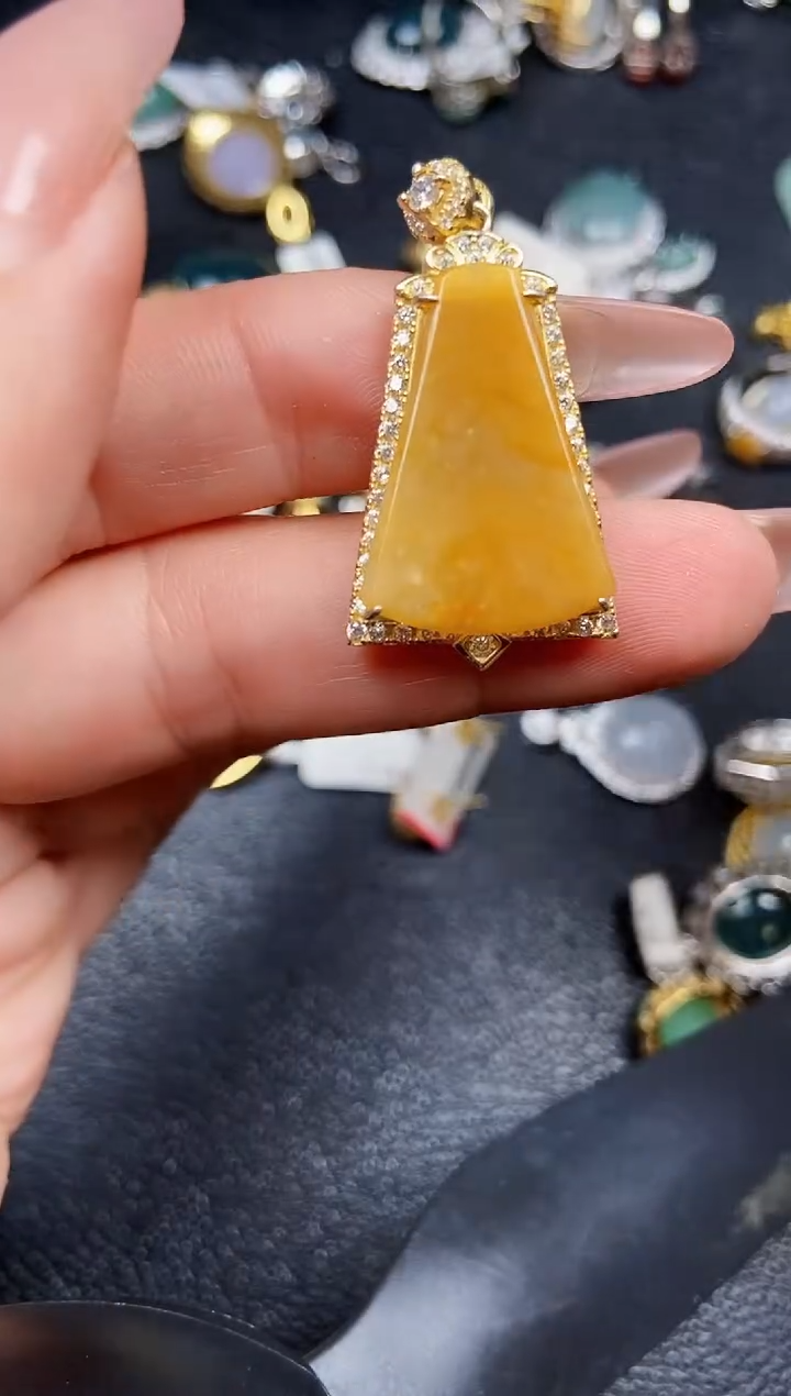 翡翠银S925镶嵌颈饰5772