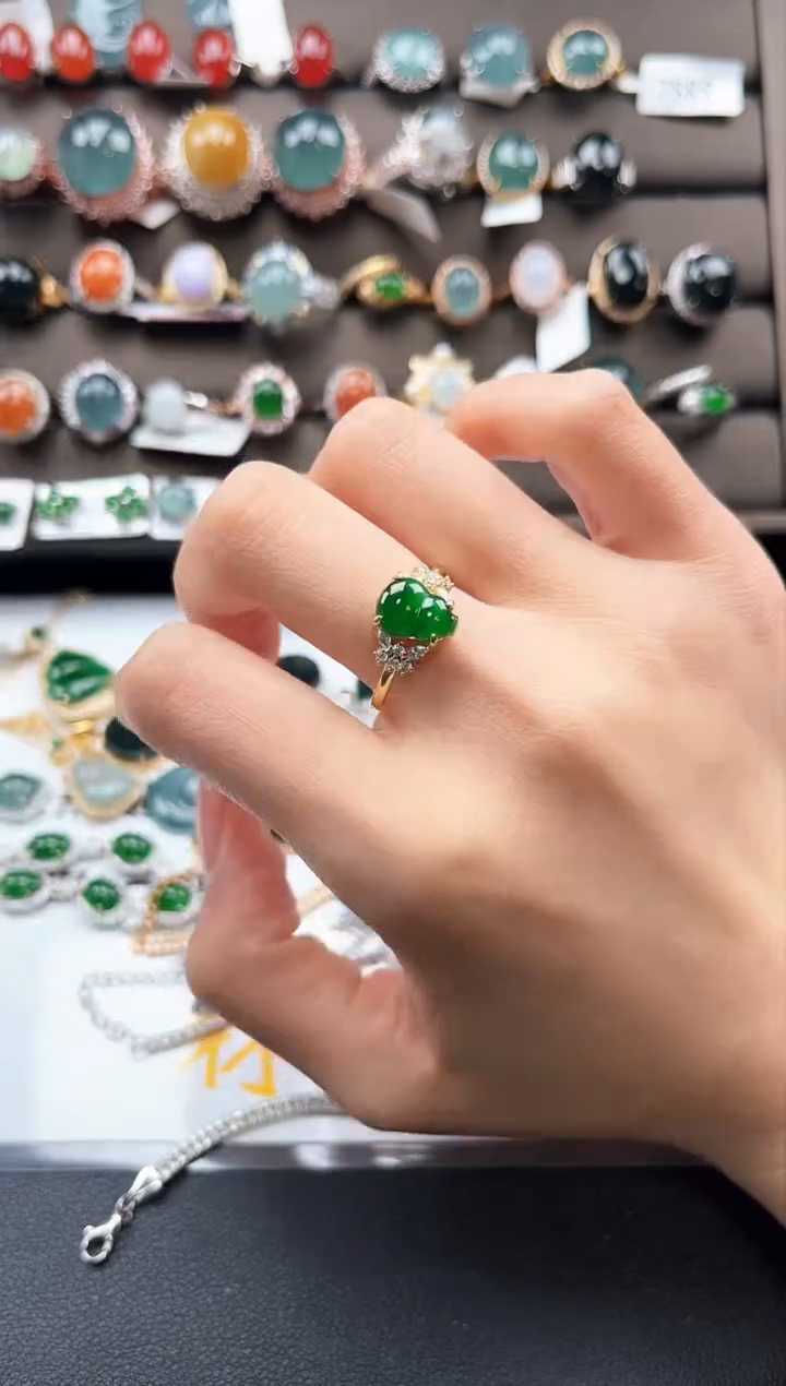 【闪购商品】翡翠戒指银S925镶嵌3213123131