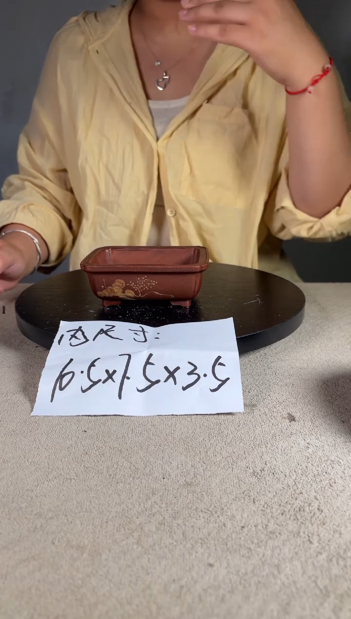 宜兴紫砂花盆小盆