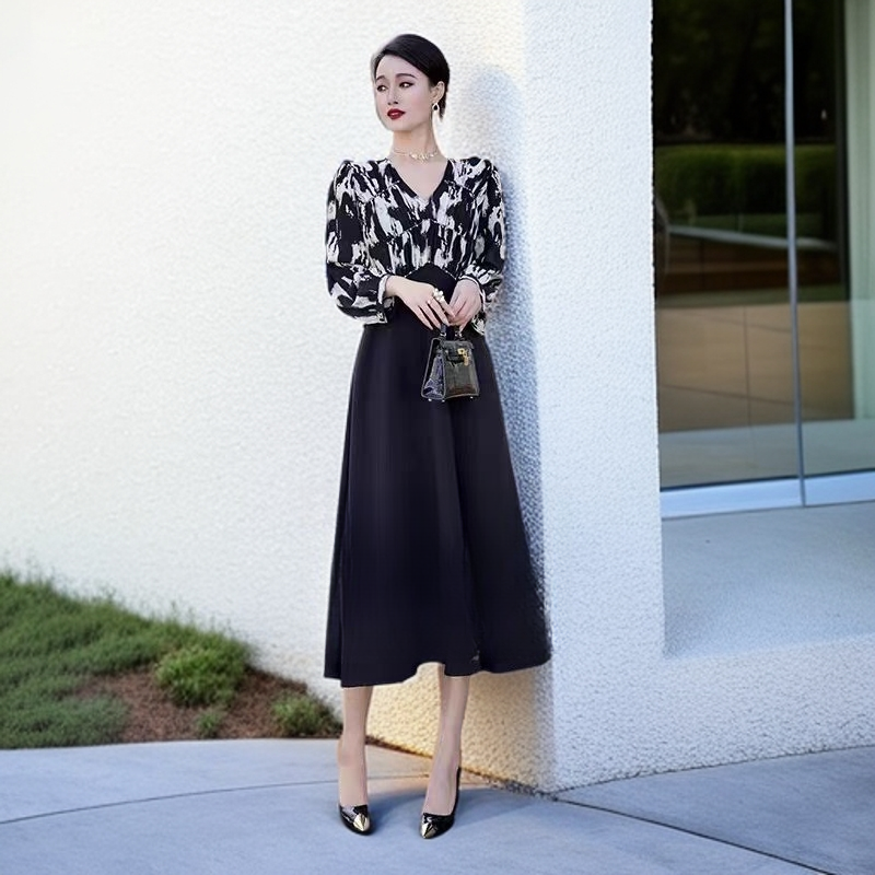 A037#【木兮兮专属】2025年夏季新款气质显瘦百搭时尚扎染连衣裙