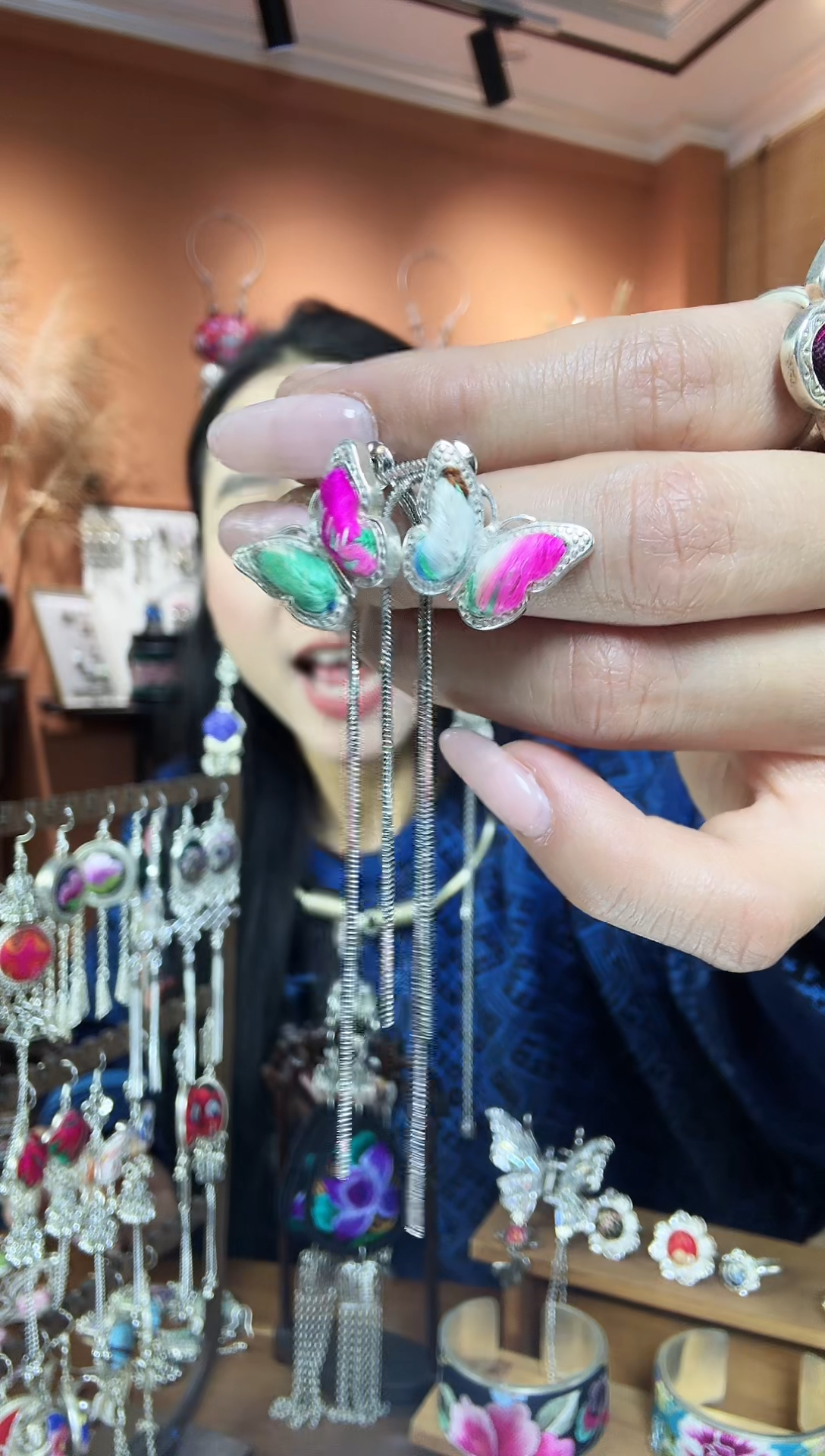 【闪购商品】刺绣传统非遗民族凤手工刺绣饰品耳环