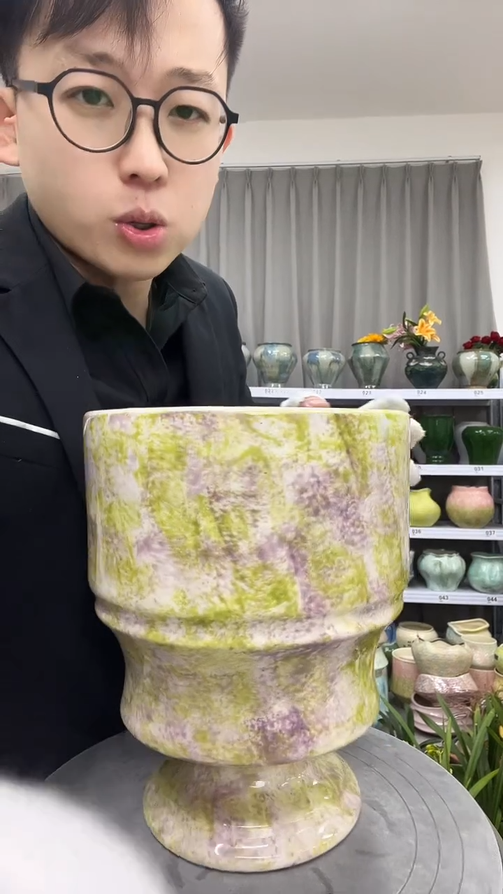 12.5陶瓷花盆直播链接高.     25 口    18