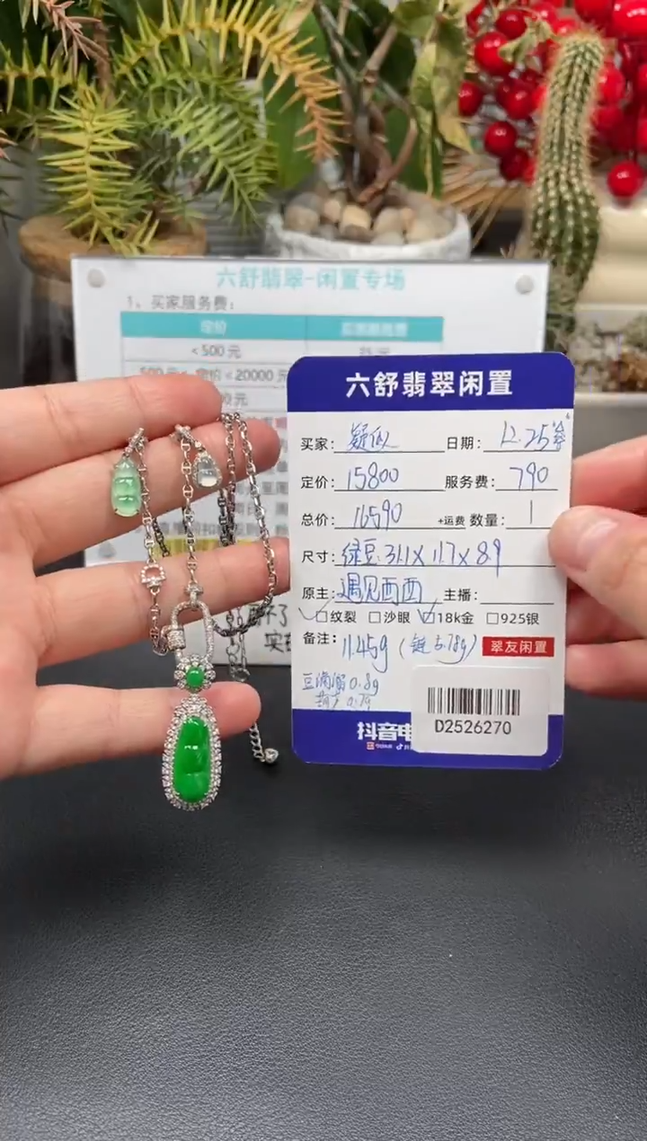 颈饰18K金镶嵌翡翠疑****者D2526270