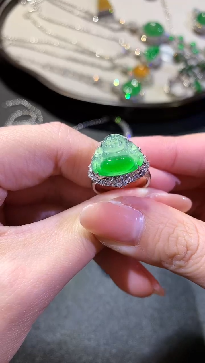 【闪购商品】翡翠戒指18K金镶嵌251-戒指