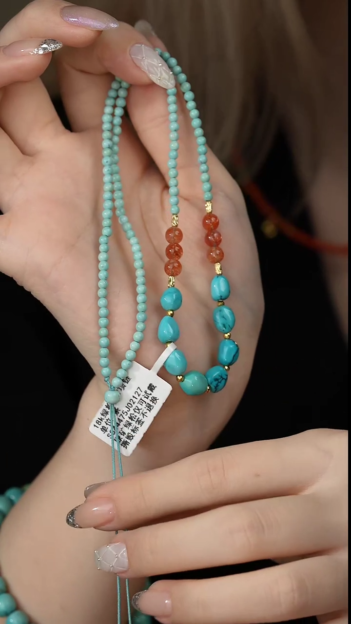 【闪购商品】绿松石项链18K金镶嵌N22（多样性发一件）