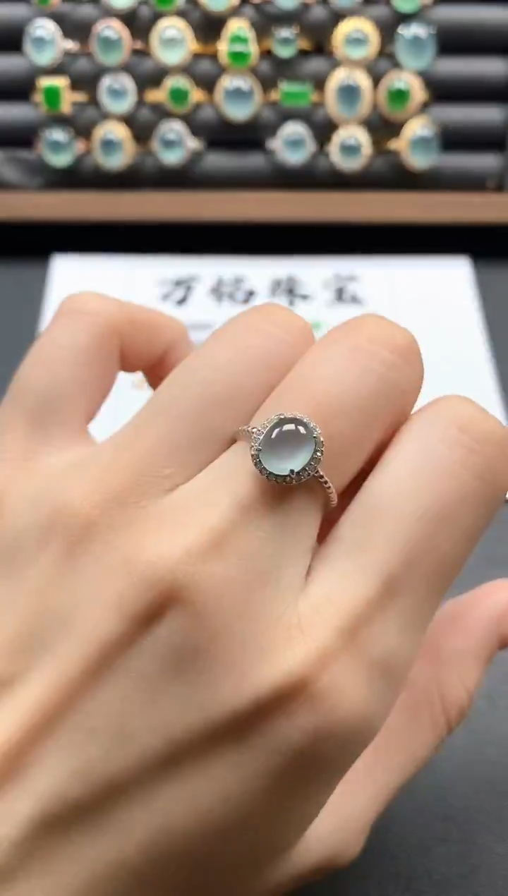 银S925镶嵌戒指翡翠51151