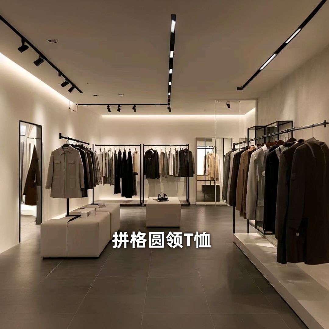 【港奢专属】拼格棉质短袖宽松女款带口袋落肩袖女款T恤上衣62149