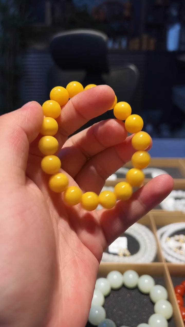 手串蜜蜡未镶嵌11+鸡油黄