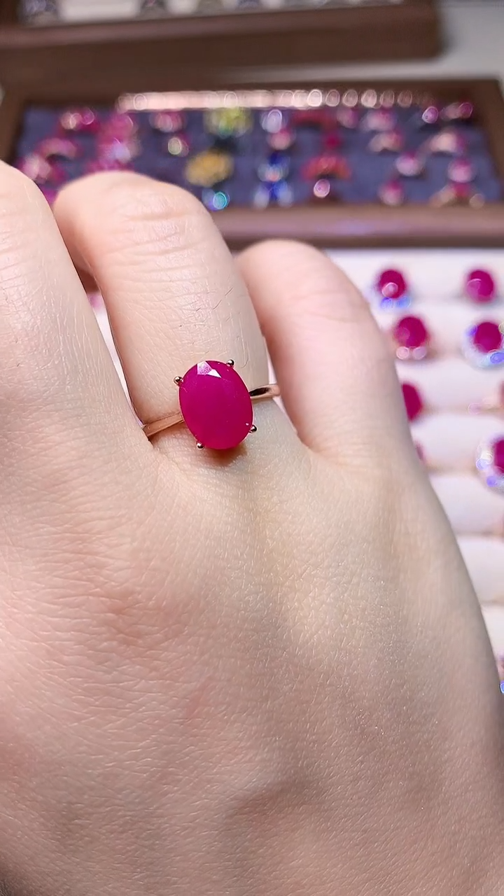 【闪购商品】红宝石戒指银S925镶嵌0000