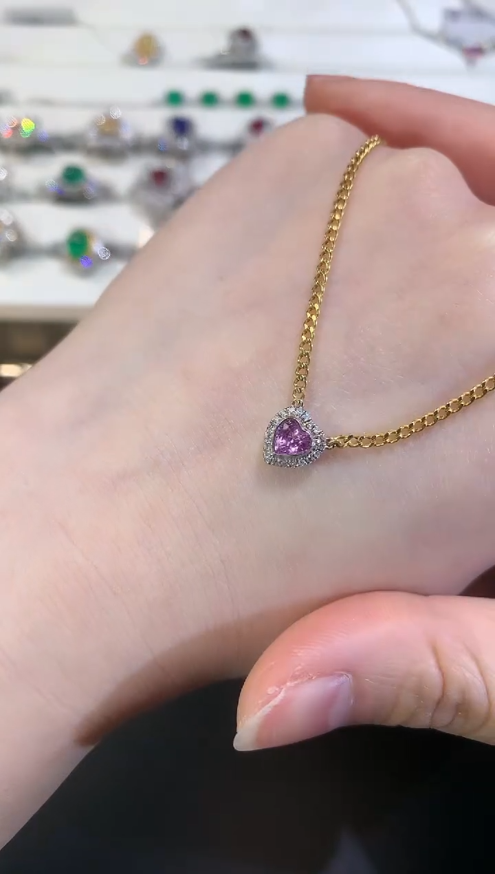 【闪购商品】彩色蓝宝石套链18K金镶嵌Z35|2800