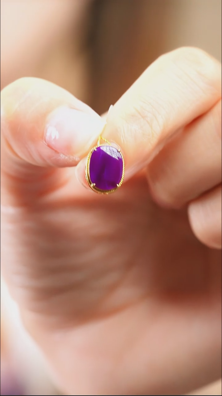 苏纪石（舒俱来）18K金镶嵌吊坠(不含链)97