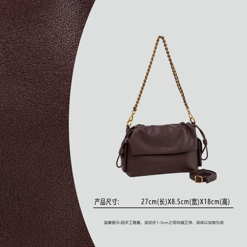 【云云甄选】QYX-81757-巧克力-轻奢时尚女士新款单肩斜挎包