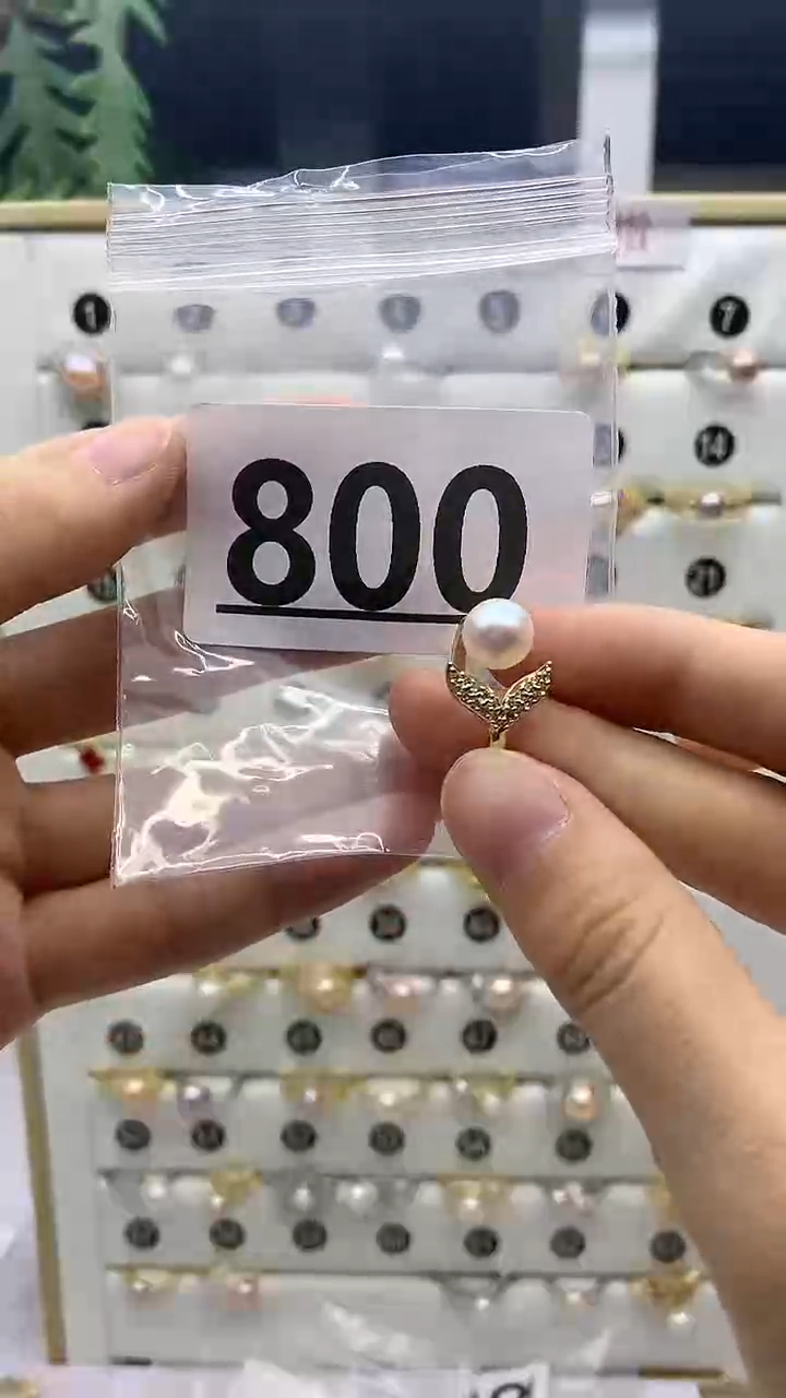 合金戒指淡水珍珠800