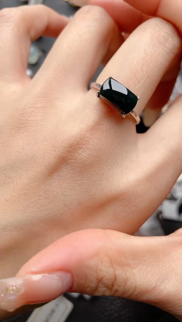 【闪购商品】翡翠戒指银S925镶嵌2222222222  46