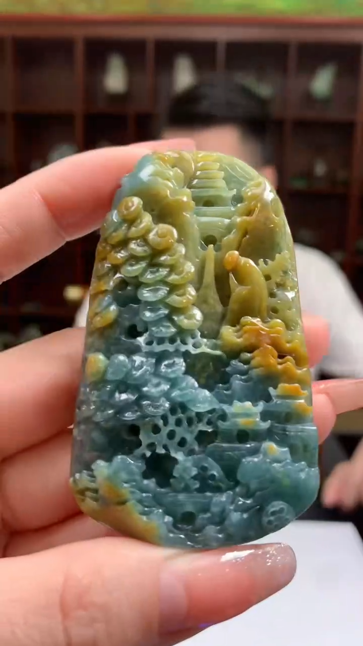 【闪购商品】定制翡翠未镶嵌1049ry-毛货挂件32