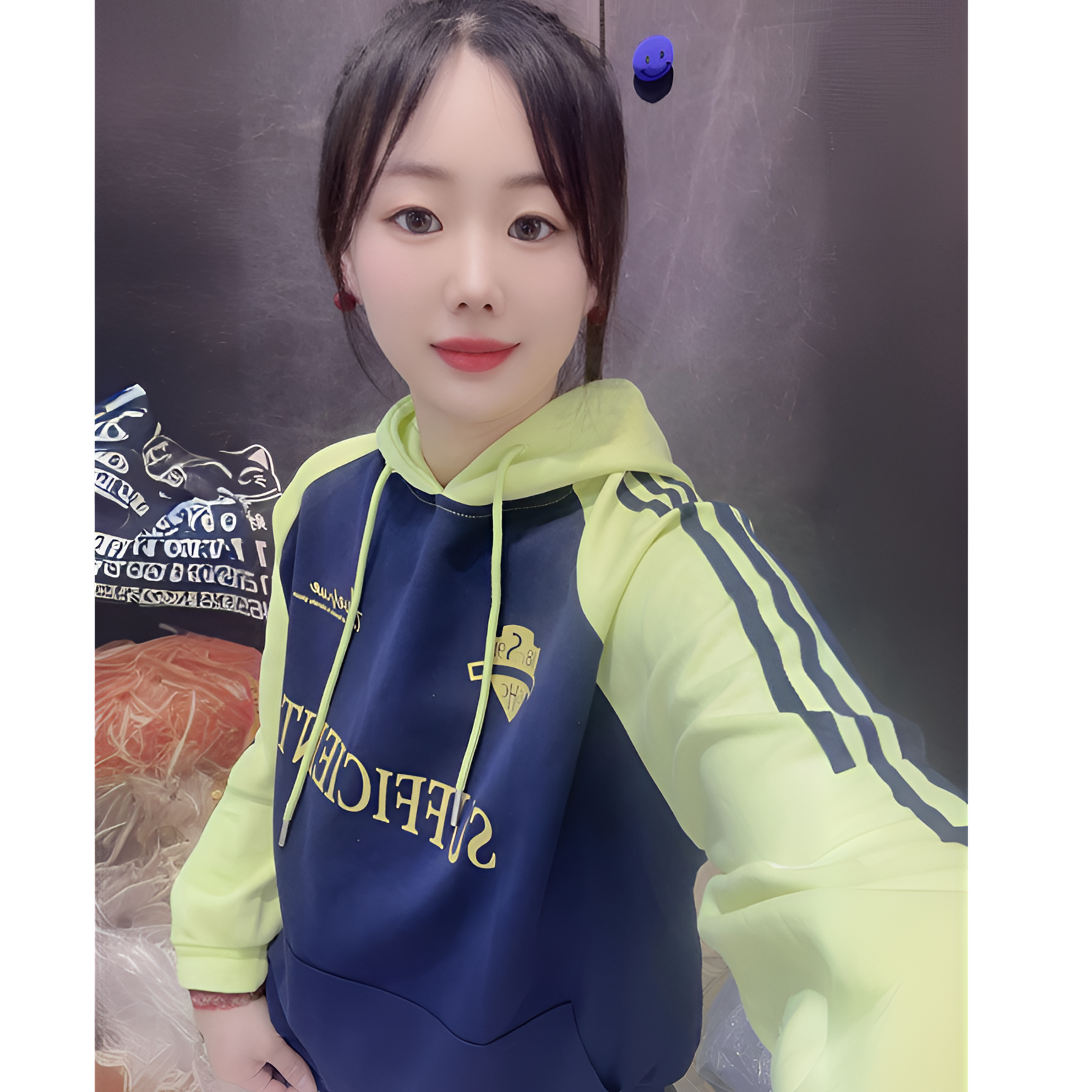 春季印花连帽款拼接趴条款卫衣休闲潮流百搭款重磅推荐款时尚洋气