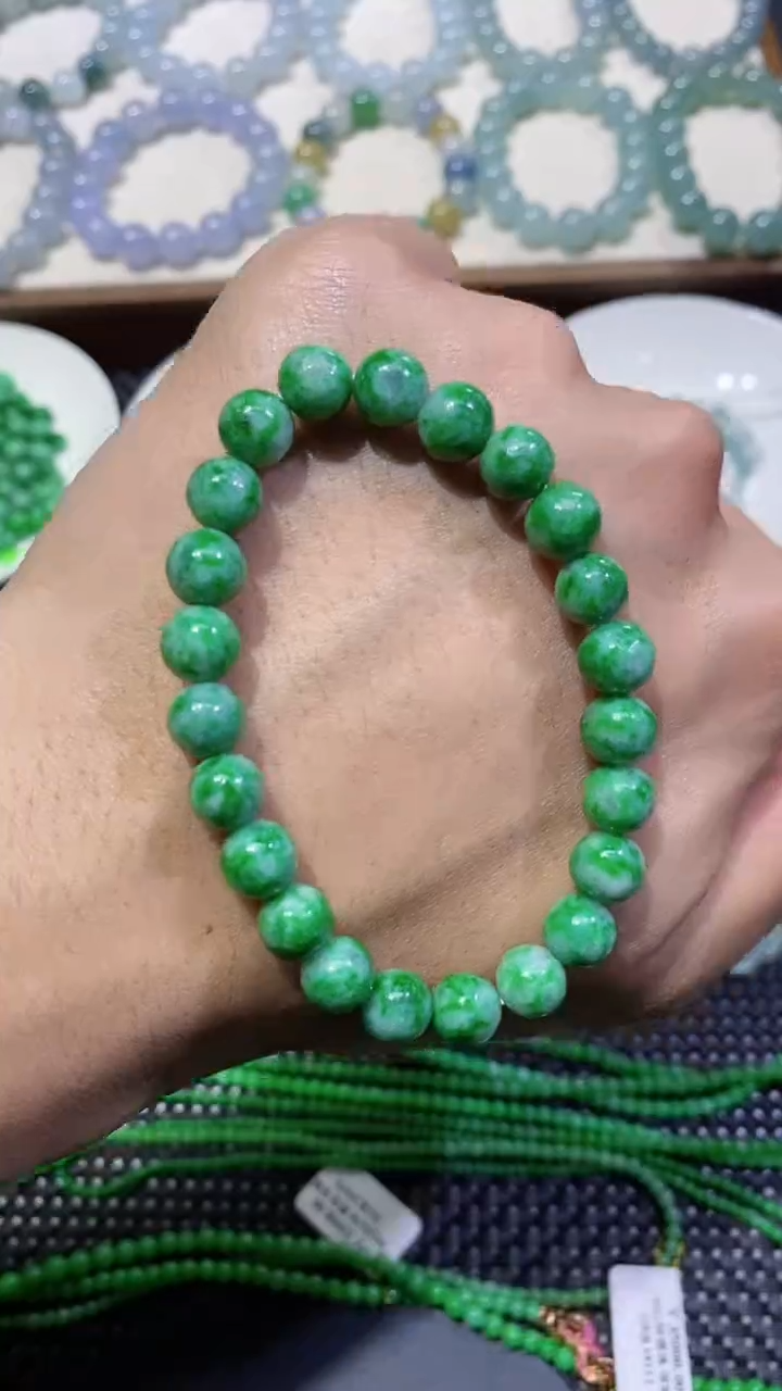 翡翠散珠卡8加辣绿色花福利价