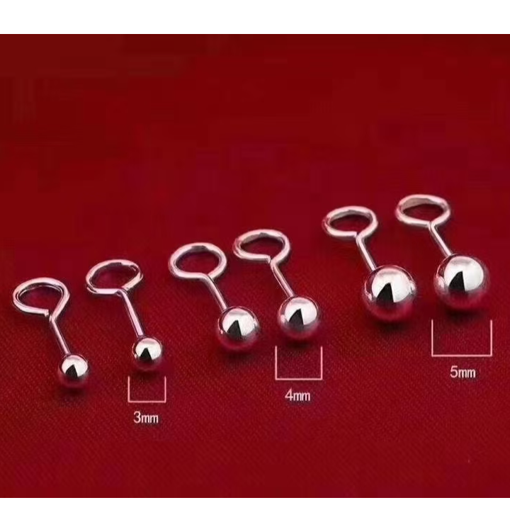 足银耳饰 复古百搭时尚简约经典精美磨砂轻奢气质耳骨钉迷你免摘