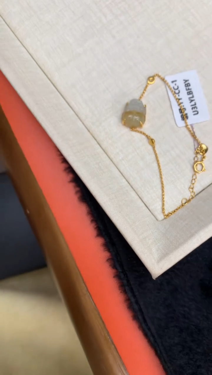 【闪购商品】翡翠手链18K金镶嵌手链