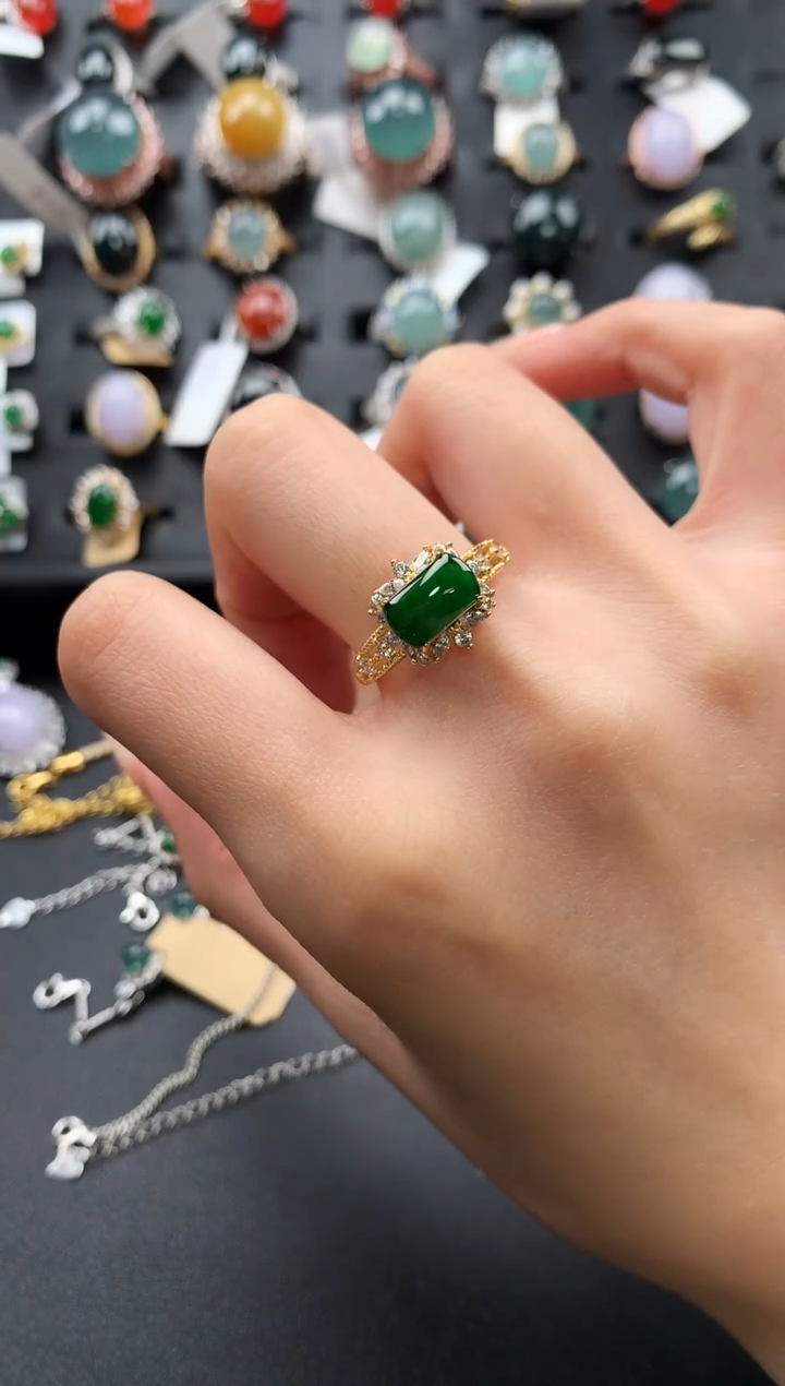 【闪购商品】翡翠戒指银S925镶嵌4364365