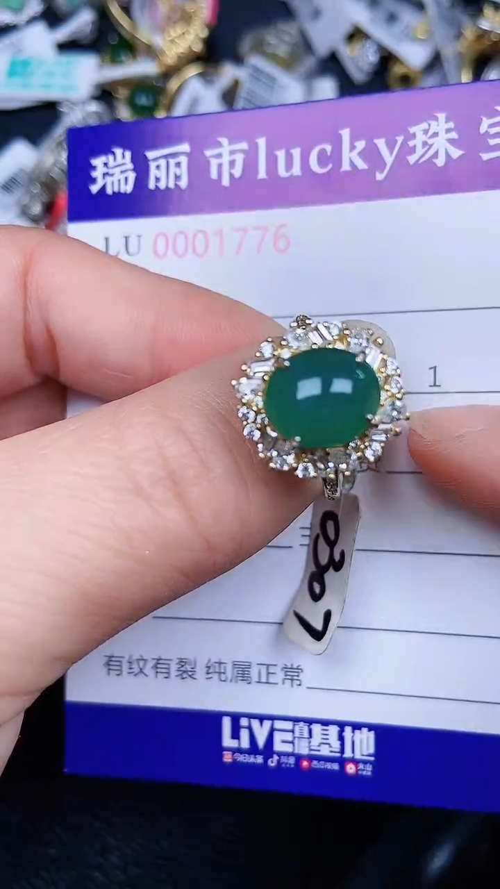 颈饰银S925镶嵌翡翠17769