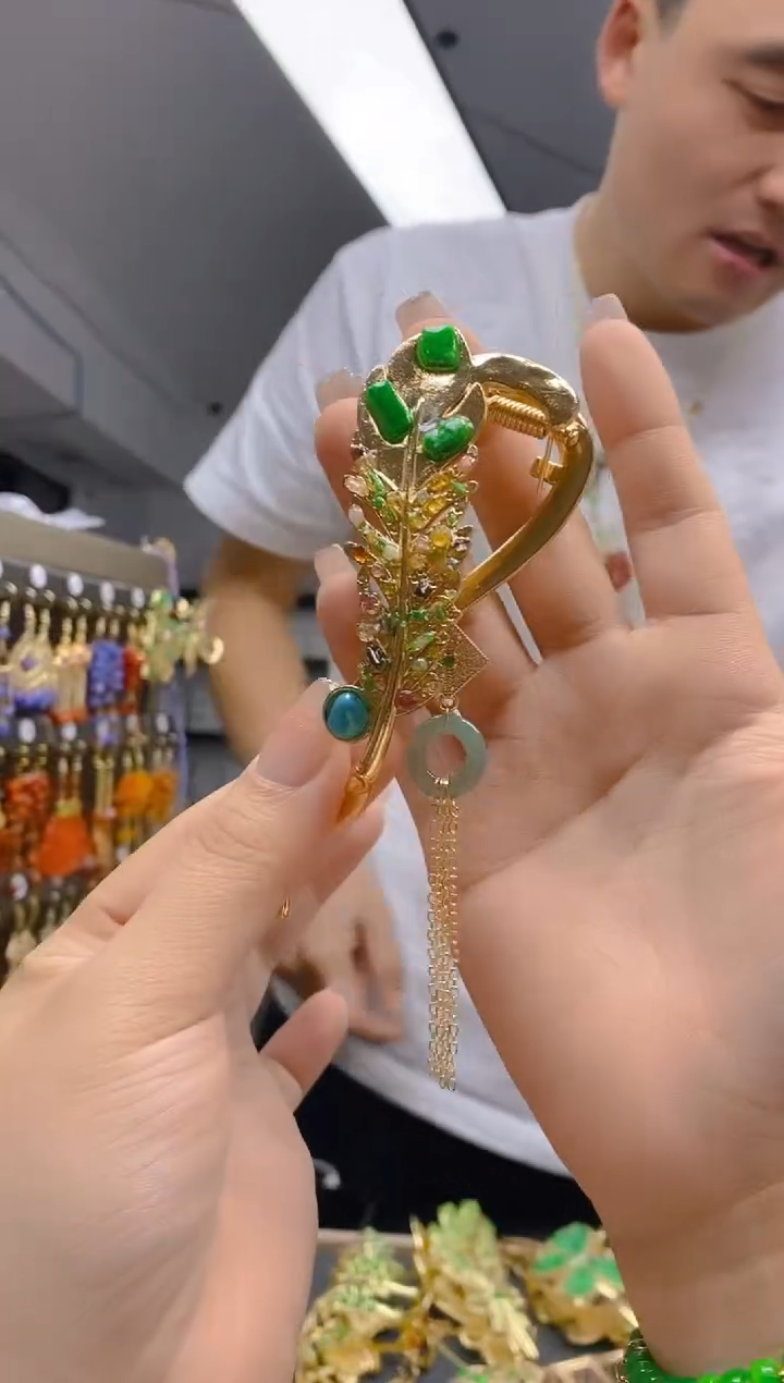 【闪购商品】翡翠耳饰合金415翡翠发簪
