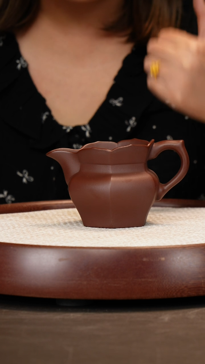 紫砂老紫泥僧帽公道杯