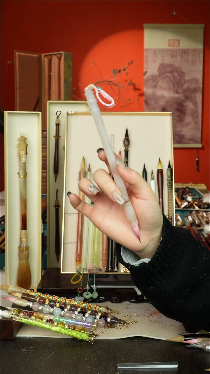 490号闪孤品高货毛笔链接 清水试笔 蘸墨不退