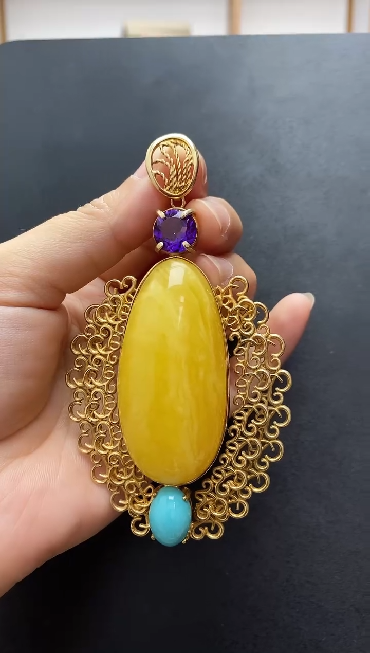 裸石琥珀未镶嵌用****7吊坠