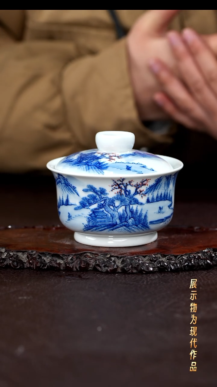 盖碗瓷景德镇全手工手绘瓷器！