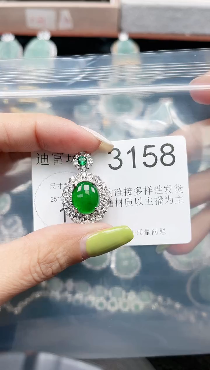 【闪购商品】翡翠颈饰未镶嵌赠皮绳3158