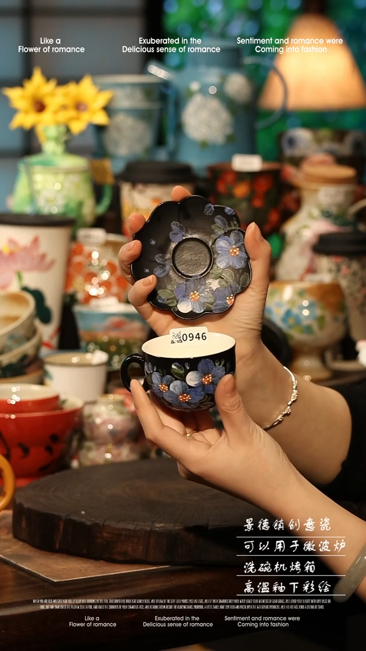 陶瓷景德镇高温釉下彩手工手绘款式@A0945@