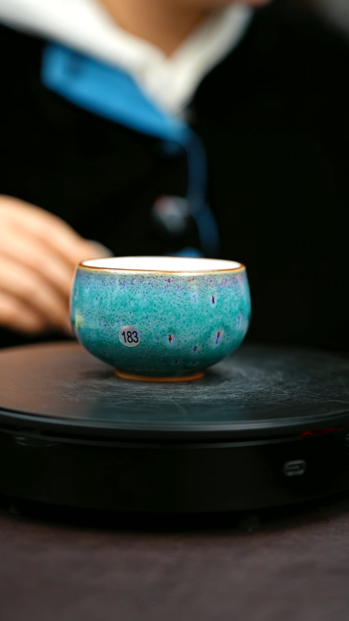 183#原矿钧瓷炉钧釉大禅定杯