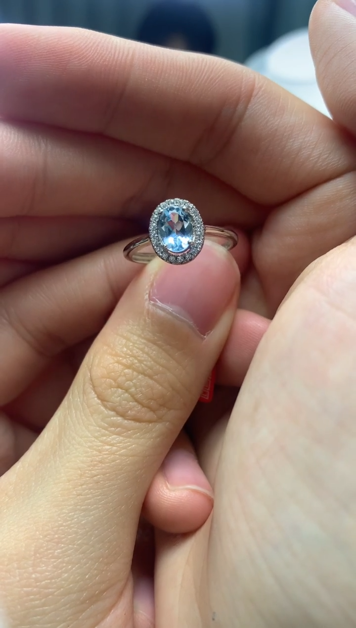 银S925镶嵌戒指托帕石J31-6