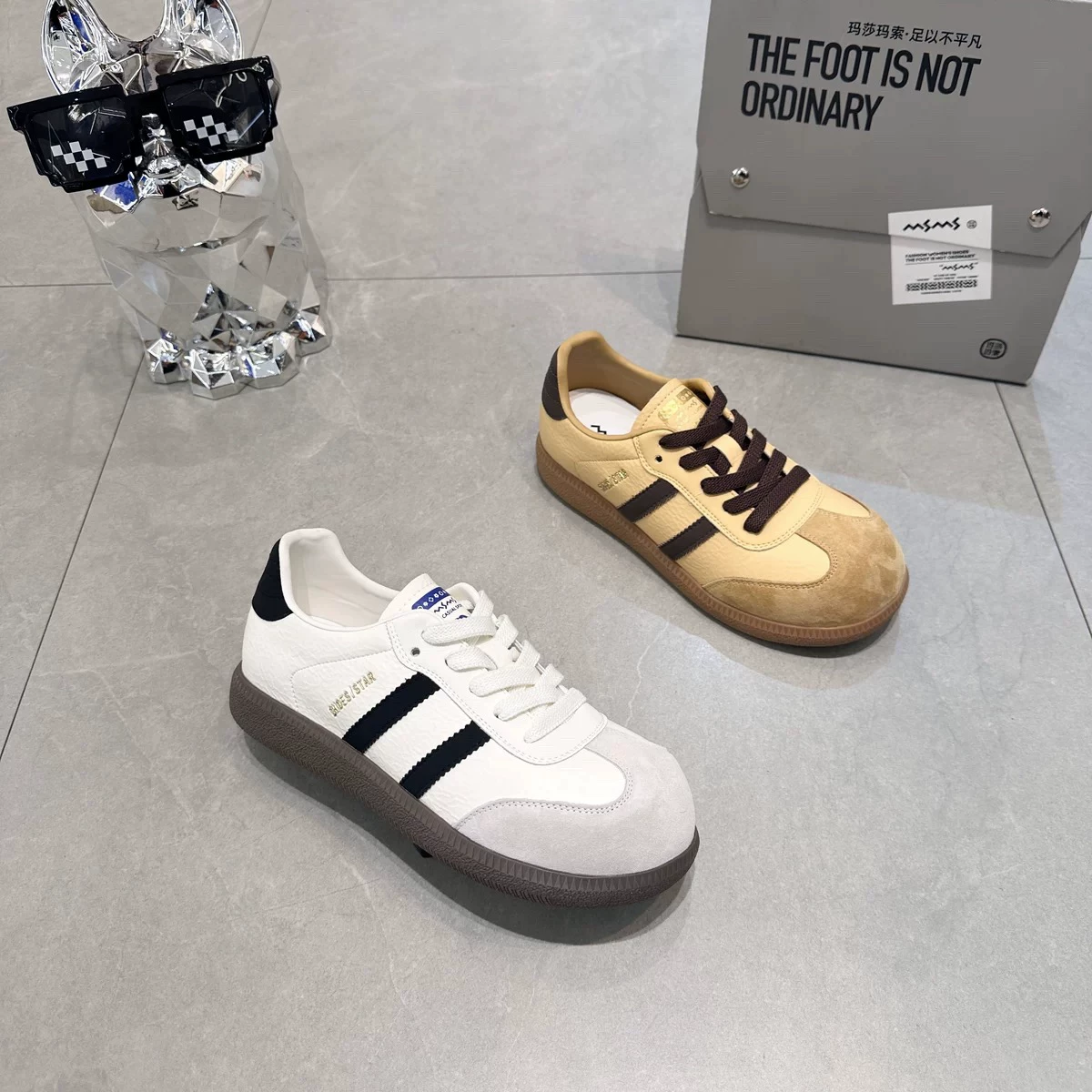 平底系带德训鞋深口拼接增高时尚休闲鞋常规款浅口