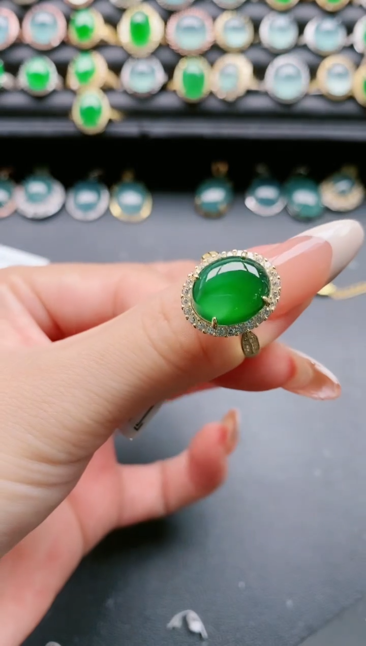 【闪购商品】翡翠戒指银S925镶嵌111111