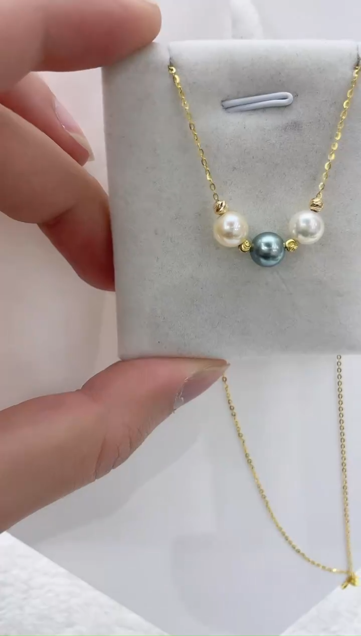 【闪购商品】海水珍珠颈饰银S925镶嵌海水珍珠项链