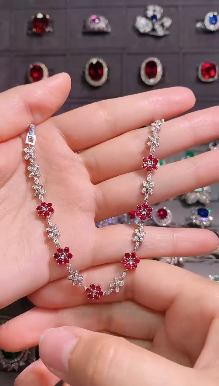 【闪购商品】红宝石18K手链18K金镶嵌--