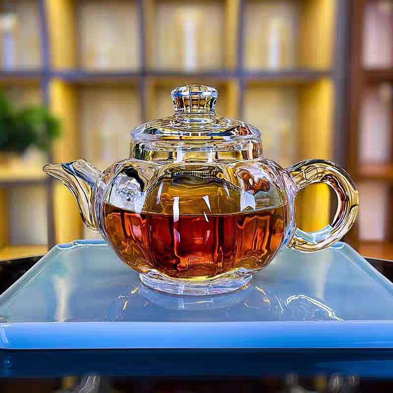 原矿石水晶南瓜壶家用泡茶杯子高档茶杯送礼功夫茶具套装