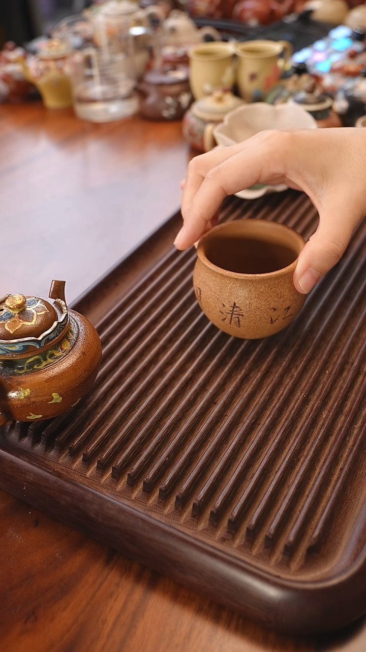 茶壶紫砂老段泥主人杯《江清月近人》